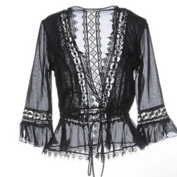 Charo Ruiz Ibiza Edda Top in Black, Size S - Picture 4 of 6